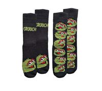 Sesame Street Mens Oscar The Grouch 2Pk Slipper Socks