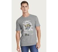 Sesame Street Men's Oscar The Grouch Drums Rock Concert Poster T-Shirt in Mid Grey | Size: XL Sesame Street Mid Grey XL