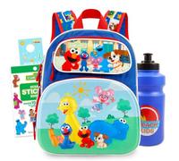 Sesame Street Mini Backpack for Kids - Bundle With 12" School Bag, Water Bottle, Coloring Book, and More | Sesame Street Travel Bag for Boys, Girls