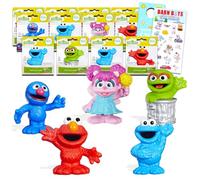 Sesame Street Mini Figures Set for Kids - Bundle with 12 Collectible Mini Figures Featuring Elmo, Cookie Monster, More, Plus Stickers, More | Sesame Street Party Favors