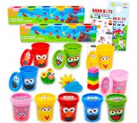 Sesame Street Modeling Dough Play Set - Bundle with 10 Moldable Dough 3 Oz Tubs Featuring Elmo, Big Bird, Cookie Monster, More Plus Stickers | Sesame Street Sensory Activities for Kids