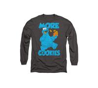 Sesame Street More Cookies Long Sleeve T-Shirt, Charcoal in Grey | Size: Small Sesame Street Grey S
