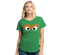 Sesame Street Oscar Face Womens T-Shirt Green Sesame Street Green XXL