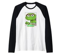 Sesame Street Oscar The Grouch Boxed Sketch Raglan Baseball Tee