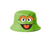 Sesame Street Oscar the Grouch Face-Children's Bucket Hat, Green, 25 x 15 cm