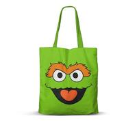 Sesame Street Oscar the Grouch Face-FAN Shopping Bag, Green, 33 x 40 cm
