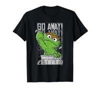 Sesame Street Oscar The Grouch Go Away T-Shirt, Men, Black, Large