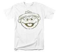 Sesame Street Oscar The Grouch Mono Unisex T Shirt, White, XL