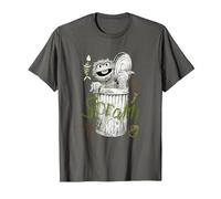Sesame Street Oscar The Grouch Scram T-Shirt, Men, Asphalt Grey, Small