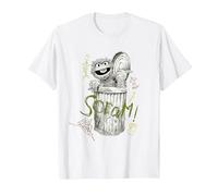 Sesame Street Oscar The Grouch Scram T-Shirt, Men, White, Small
