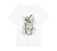 Sesame Street Oscar The Grouch Scram T-Shirt, Women's Plus, White, 4X