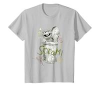 Sesame Street Oscar The Grouch Scram T-Shirt, Youth, Silver Grey, 4T