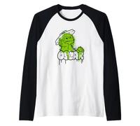 Sesame Street Oscar The Grouch Spray Paint Graffiti Tag Raglan Baseball Tee