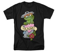 Sesame Street Oscar The Grouch Trashy Tattoo Unisex T Shirt, Black, XXXXX-Large