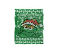 Sesame Street Oscar The Grouch Ugly Christmas Sweater Silky Touch Super Soft Throw Blanket 152 X 127 cm Sesame Street White One Size