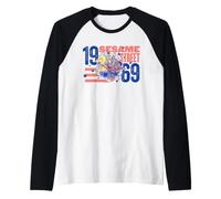 Sesame Street Red, White and Blue Group Breakout Raglan Baseball Tee