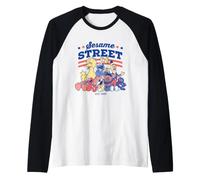 Sesame Street Red, White and Blue Group Raglan Baseball Tee
