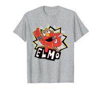Sesame Street Rock Star Singer Elmo T-Shirt, Men, Heather Grey, X-Large