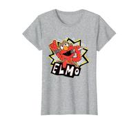 Sesame Street Rock Star Singer Elmo T-Shirt, Women, Heather Grey, X-Large