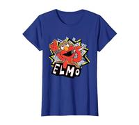 Sesame Street Rock Star Singer Elmo T-Shirt, Women, Royal Blue, Large