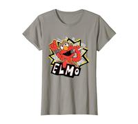 Sesame Street Rock Star Singer Elmo T-Shirt, Women, Slate Grey, X-Large