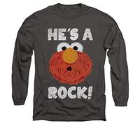 Sesame Street Rock Unisex Long Sleeve T Shirt, Charcoal, L