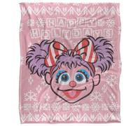 Sesame Street Silky Christmas Sweater Abby Cadabby Supersoft Blanket Pink/purple (One Size)