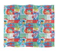 Sesame Street Silky Squares Holiday Supersoft Blanket