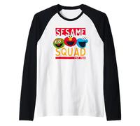 Sesame Street Squad Cookie Monster Elmo Oscar Retro Artwork Raglan Baseball Tee