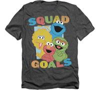 Sesame Street Squad Goals Unisex T Shirt, Charcoal, Medium