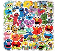 Sesame Street Stickers, 50pcs Funny Cartoon Stickers, Vinyl Trendy Waterproof Graffiti Decals for Water Bottle Scrapbook Guitar, Kids Teenager