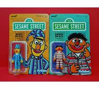 Sesame Street Super 7 ReAction Bert & Ernie In PJ's Action Figures