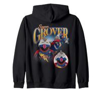 Sesame Street Super Grover Bootleg Style Zip Hoodie