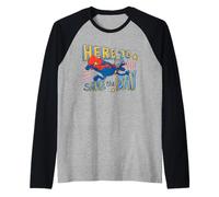 Sesame Street Super Grover Here to Save The Day Raglan Baseball Tee