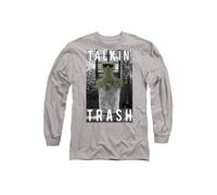 Sesame Street Talkin Trash Long Sleeve T-Shirt, Athletic Heather in Grey | Size: Medium Sesame Street Grey M