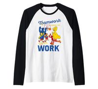 Sesame Street Teamwork Dream Work Friends Classic Basketball Raglan Baseball Tee