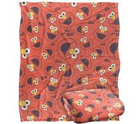Sesame Street Tickle Me Elmo Face Repeat Silky Touch Super Soft Throw Blanket 152 X 127 Cm