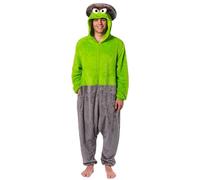 Sesame Street Unisex Costume Union Suit One Piece Pajama Outfit, Adult Oscar the Grouch, XX-Small-X-Small