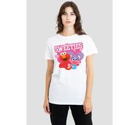 Sesame Street Valentine'S Day Sweeties Elmo And Abby T-Shirt, White Sesame Street White XXL