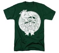 Sesame Street Vintage Christmas Wreath Unisex T Shirt, Hunter Green, Medium