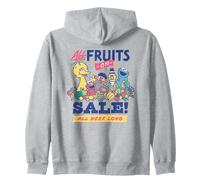 Sesame Street Vintage Fruit Elmo, Cookie Monster, Big Bird Zip Hoodie