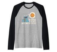 Sesame Street Vintage Heart Cookie Monster, Mind On Munchies Raglan Baseball Tee