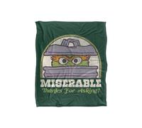 Sesame Street Vintage Heart Miserable Oscar The Grouch Silky Touch Super Soft Throw | Size: Large Sesame Street Multicolor Large