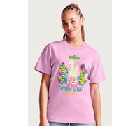 Sesame Street Women's Big Bird The Most Colorful Street Relaxed Fit T-Shirt in Light Pink | Size: Small Sesame Street Light Pink S