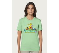 Sesame Street Women's Character Logo Relaxed Fit T-Shirt in Mint | Size: Large Sesame Street Mint L