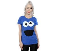 Sesame Street Women's Cookie Monster Face T-Shirt Small Royal Blue