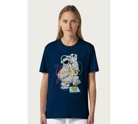 Sesame Street Women's DJ Cookie Monster Yum Relaxed Fit T-Shirt in Navy | Size: Medium Sesame Street Navy M