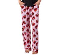 Sesame Street Women's Elmo Muppet Face Tossed Print Sleep Pajama Pants, Pink, M