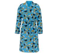 Sesame Street Women's Monster Super Plush Full-Length Long Sleeve Fleece Wrap Robe with Cookie Toss Design, One Size, Blue