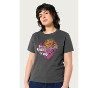 Sesame Street Women's Sweet Rock N Roll Singing Zoe Relaxed Fit T-Shirt in Charcoal | Size: Large Sesame Street Charcoal L